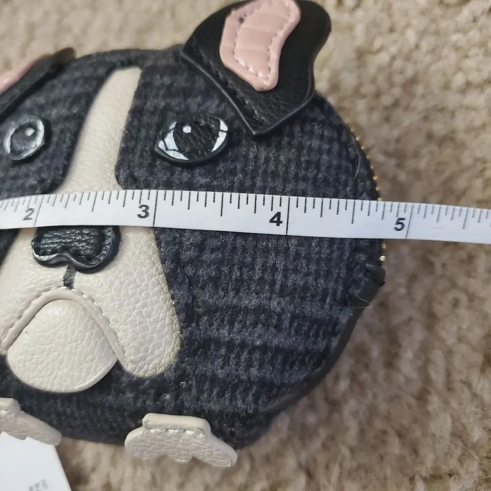 Black and gray puppy dog change purse coin purse